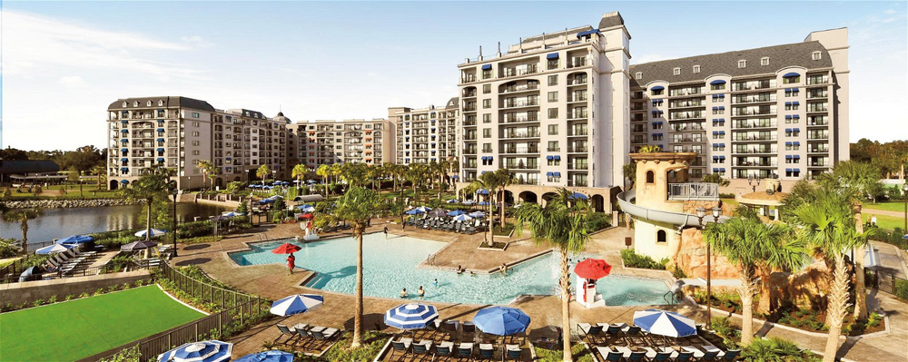 Disney's Riviera Resort exterior and pool, Lake Buena Vista, Orlando